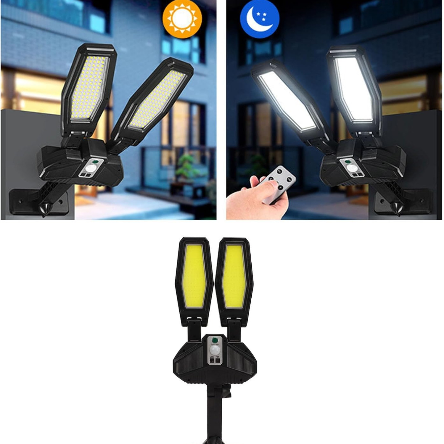 FOCO SOLAR BRAZO DOBLE 202 LED COB CONTROL - 5