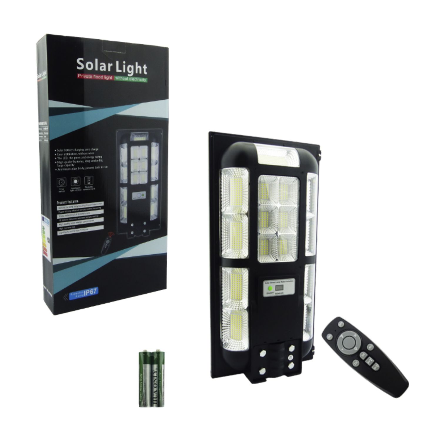 FOCO IMPORTCLICK POSTE SOLAR DE200 WATT 15 PLACAS 676 LED CONTROL HOG.505 - 5