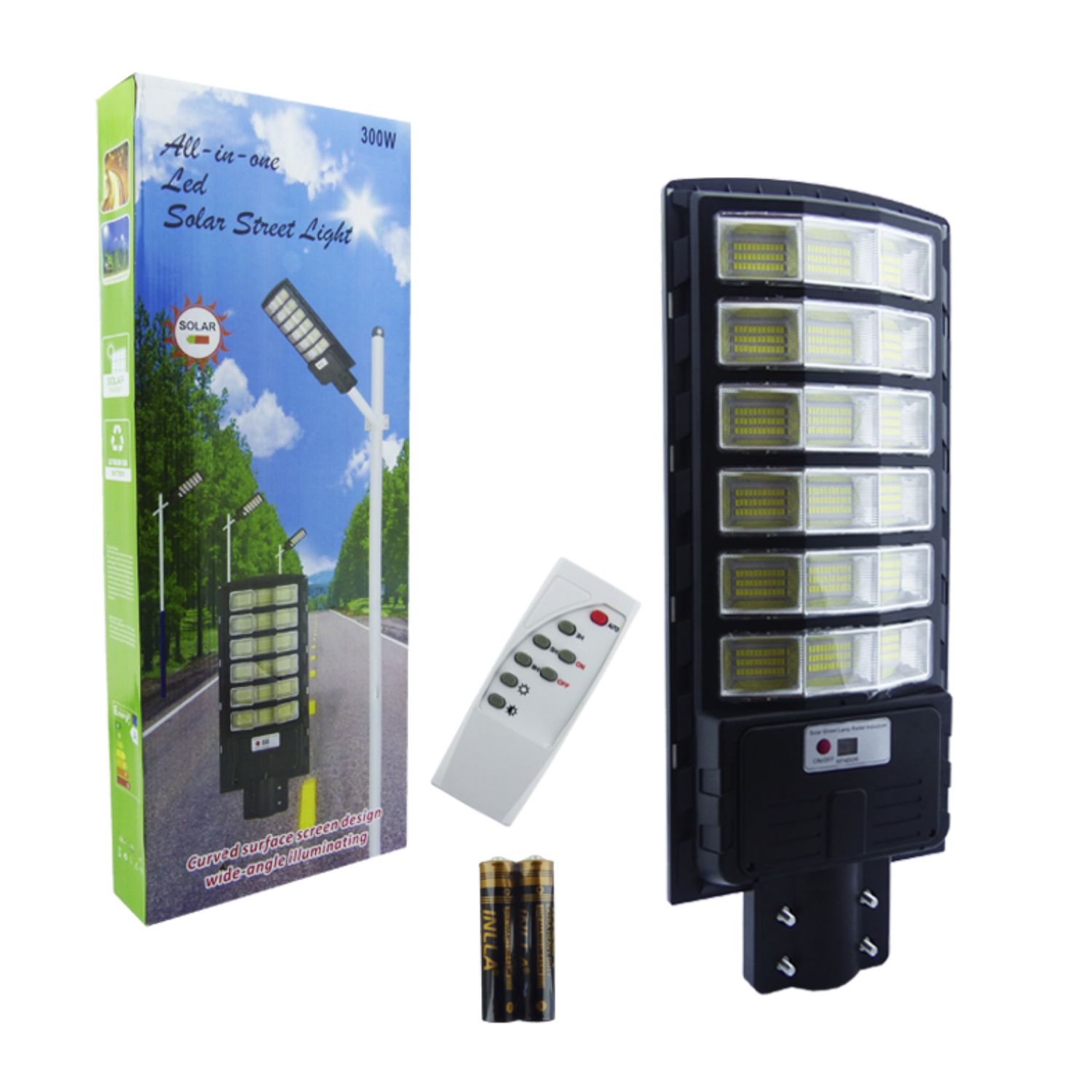 FOCO POSTE SOLAR 300 WATT 18 PLACAS 594 LED - 5