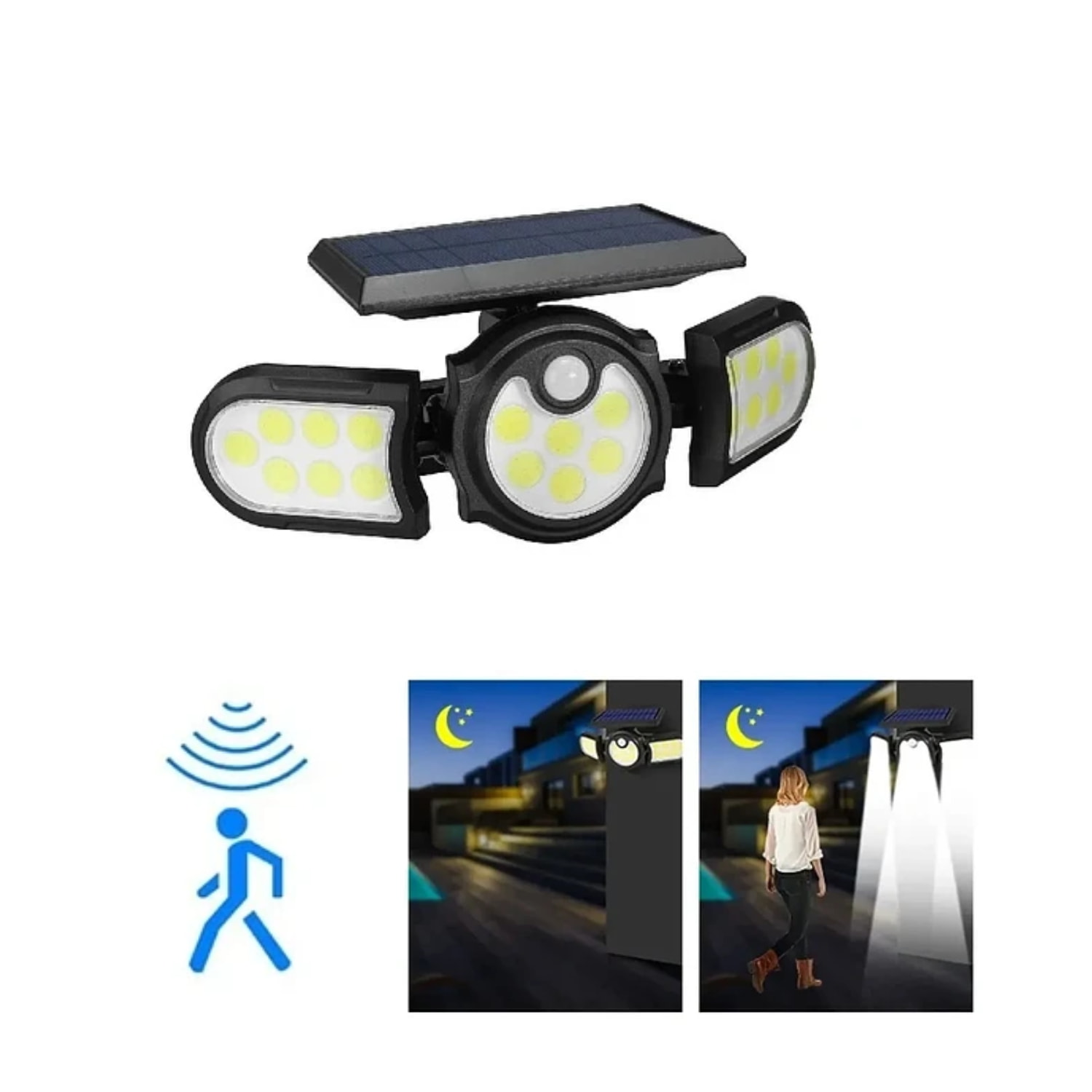 FOCO LÁMPARA SOLAR PANEL 140 COB SENSOR MOVIMIENTO 120° - 4