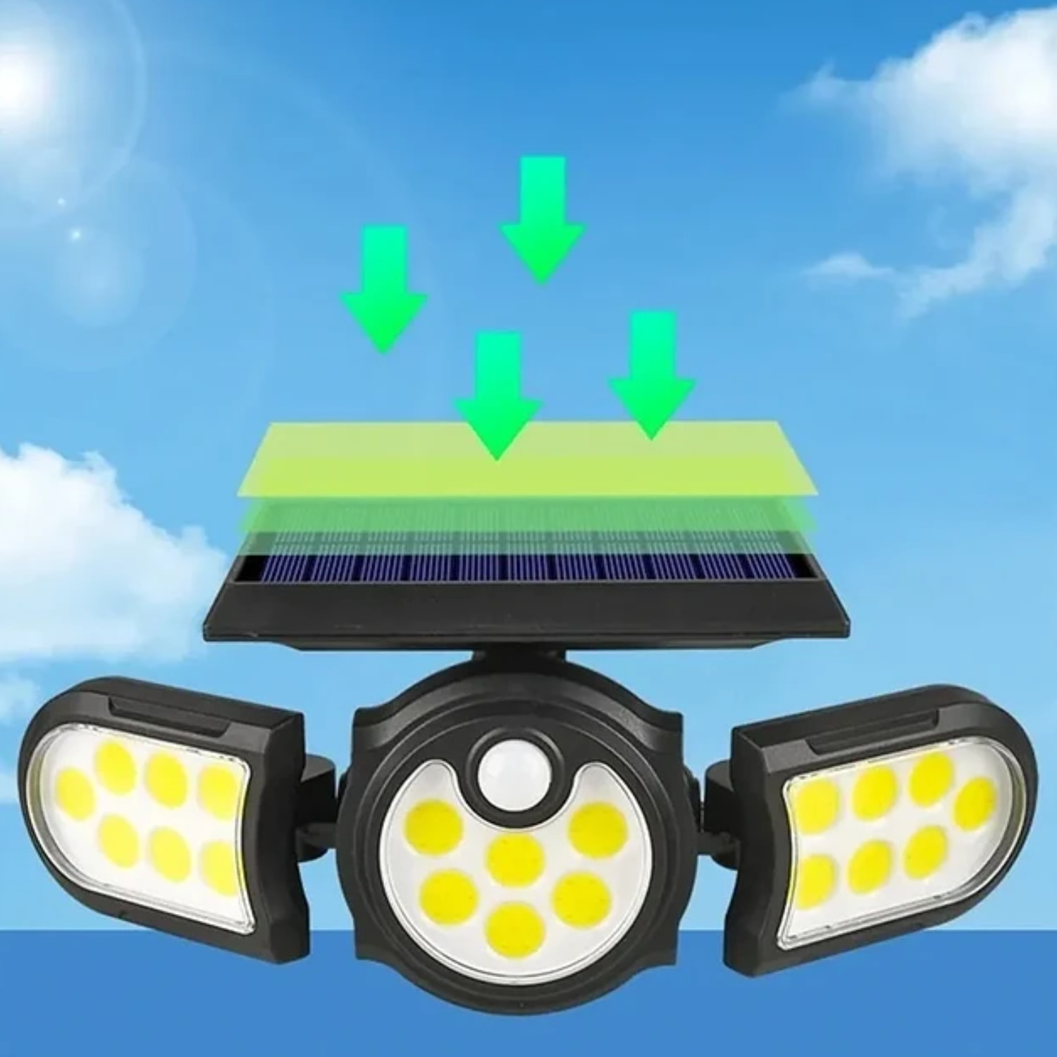 FOCO LÁMPARA SOLAR PANEL 140 COB SENSOR MOVIMIENTO 120° - 5