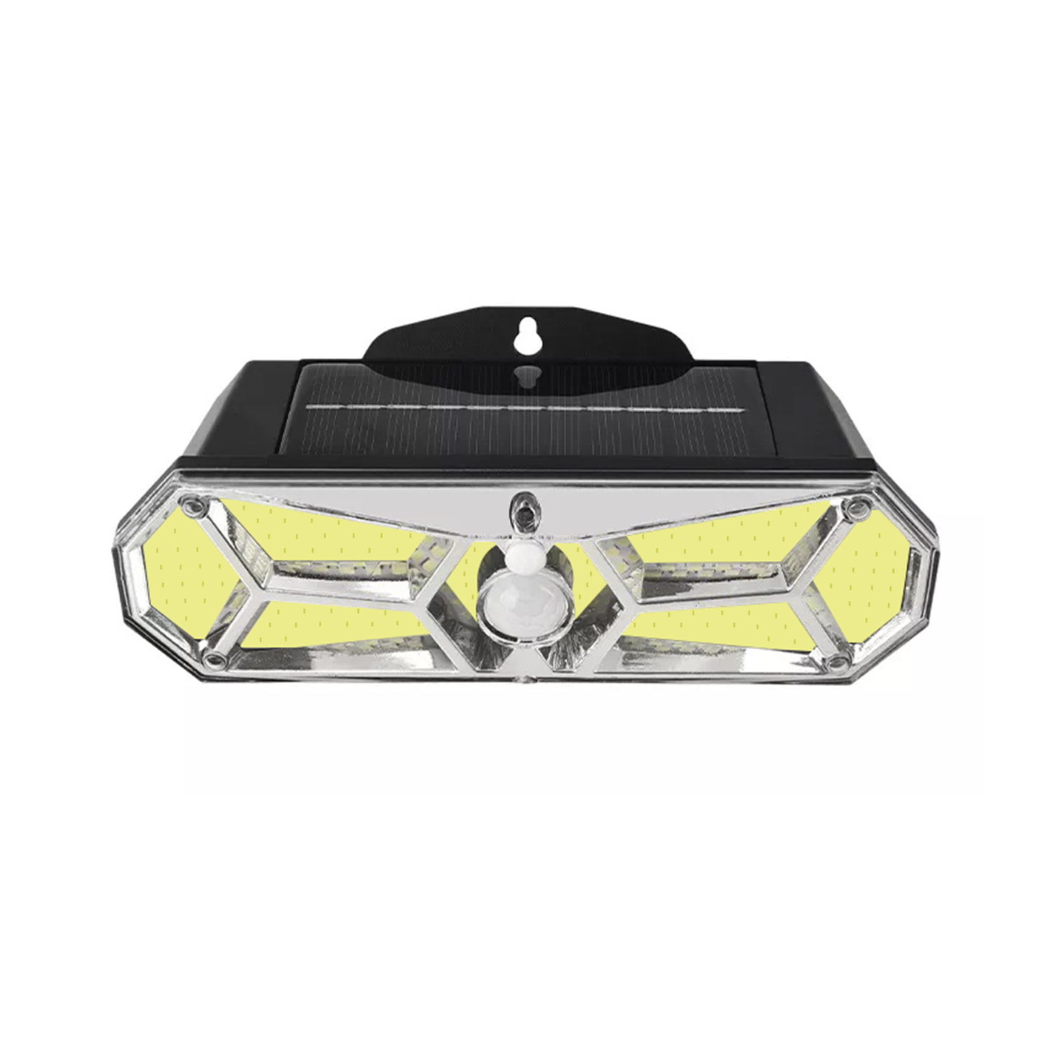 FOCO LÁMPARA SOLAR LED PARED EXTERIOR PANEL SOLAR SENSOR MOVIMIENTO 126LED IP65 5 WATT - 2