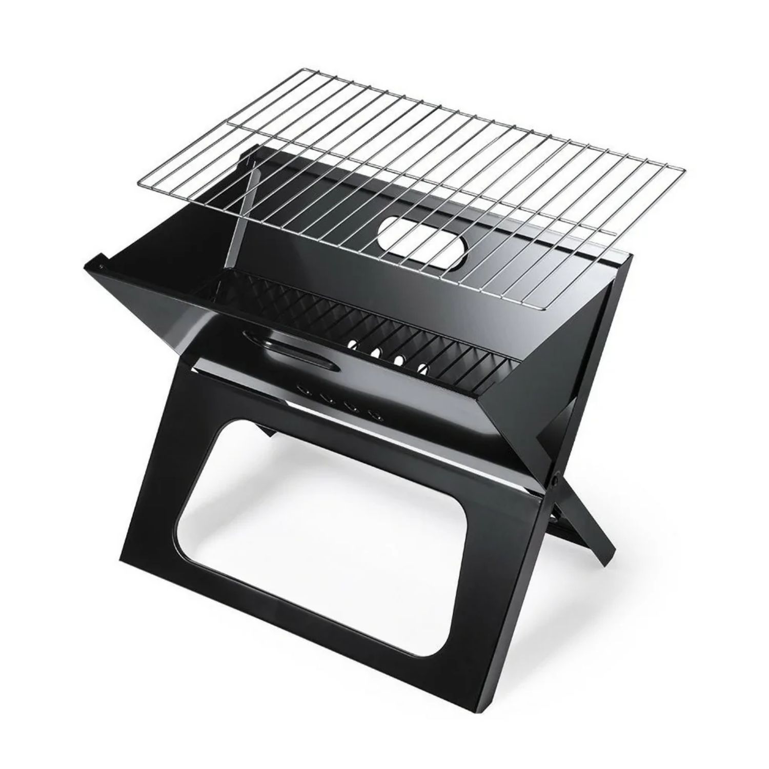 PARRILLA PLEGABLE PORTÁTIL METAL 44X36X28 CM - 2