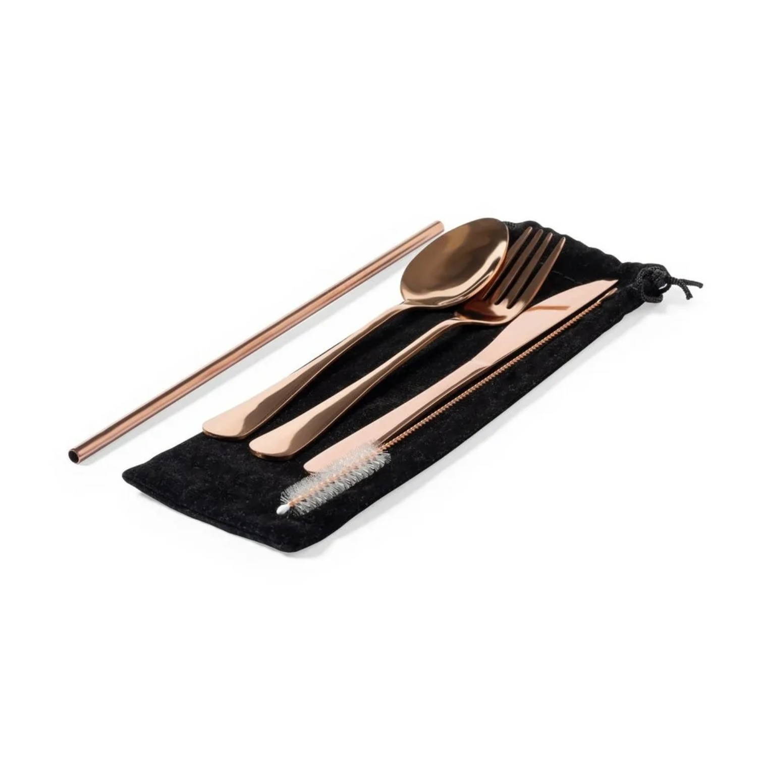 SET 5 CUBIERTOS ACERO INOXIDABLE MALESH COBRE - 2