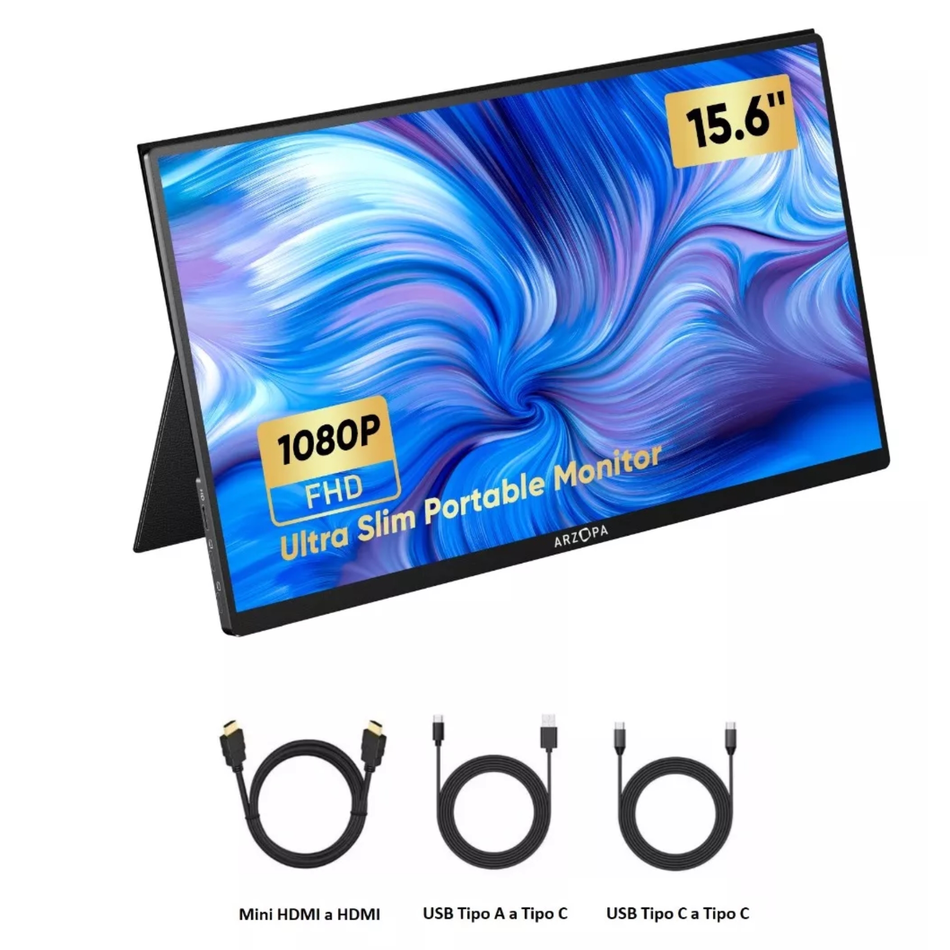 MONITOR PORTÁTIL LED IMPORTCLICK 15.6'' FULL HD HDMI NOTEBOOK SMARTPHONE PARLANTE - 2