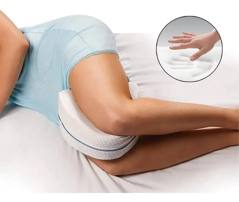 ALMOHADA IMPORTCLICK COJÍN ORTOPÉDICO DORMIR PIERNAS 23 X 23 CM ALGODÓN BLANCO - 2