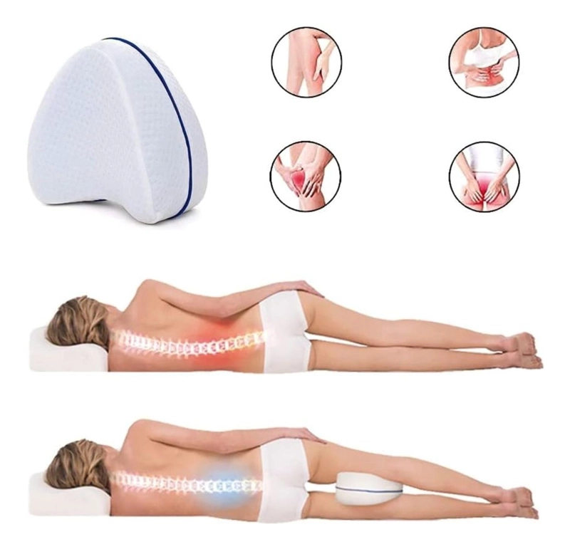 ALMOHADA IMPORTCLICK COJÍN ORTOPÉDICO DORMIR PIERNAS 23 X 23 CM ALGODÓN BLANCO - 3