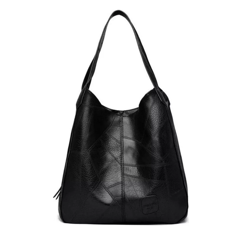 CARTERA BOLSO NEGRO ECOCUERO 33X32X12 CM - 1