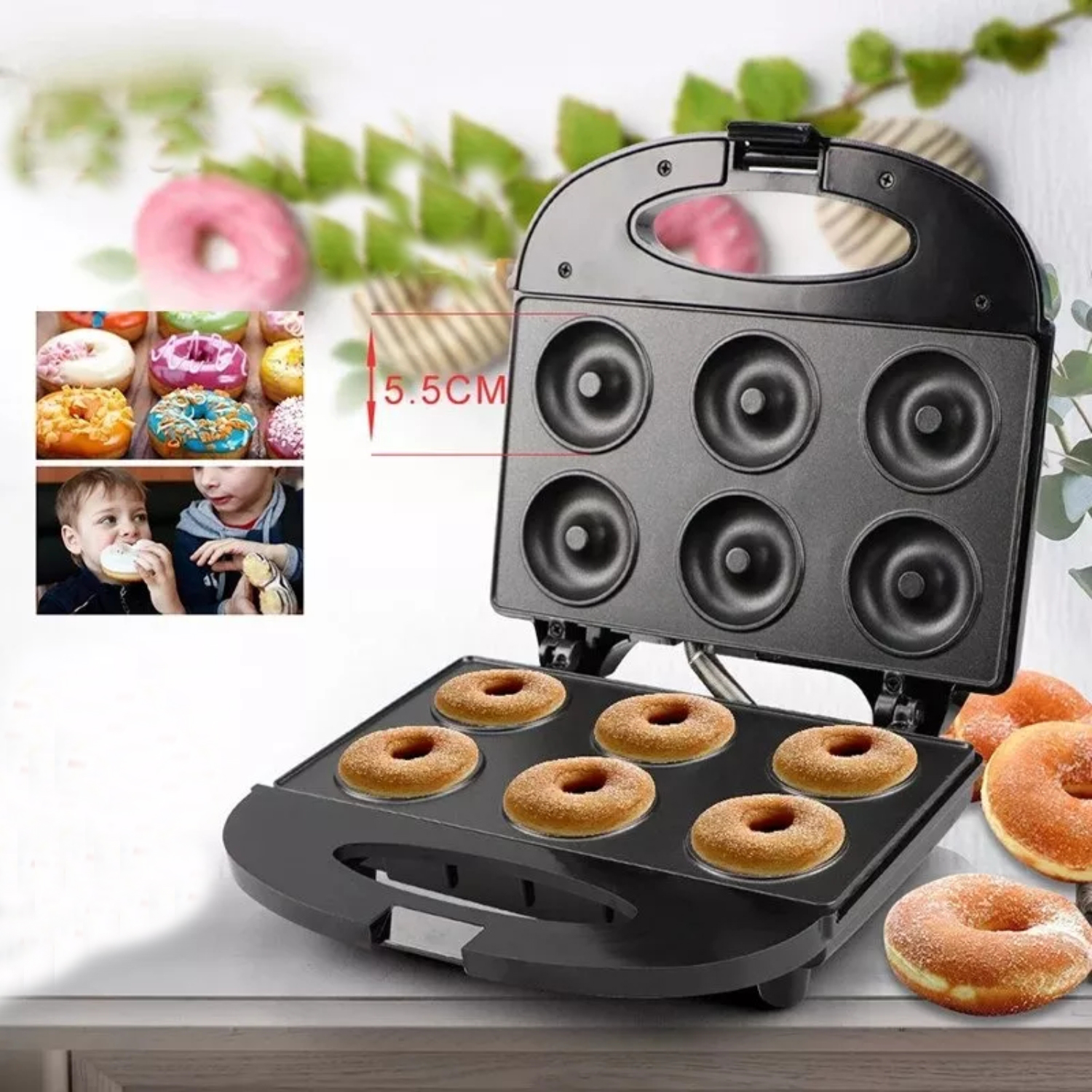 MÁQUINA 6 DONUTS IMPORTCLICK ROSQUILLAS ANTIADHERENTE NEGRO - 6