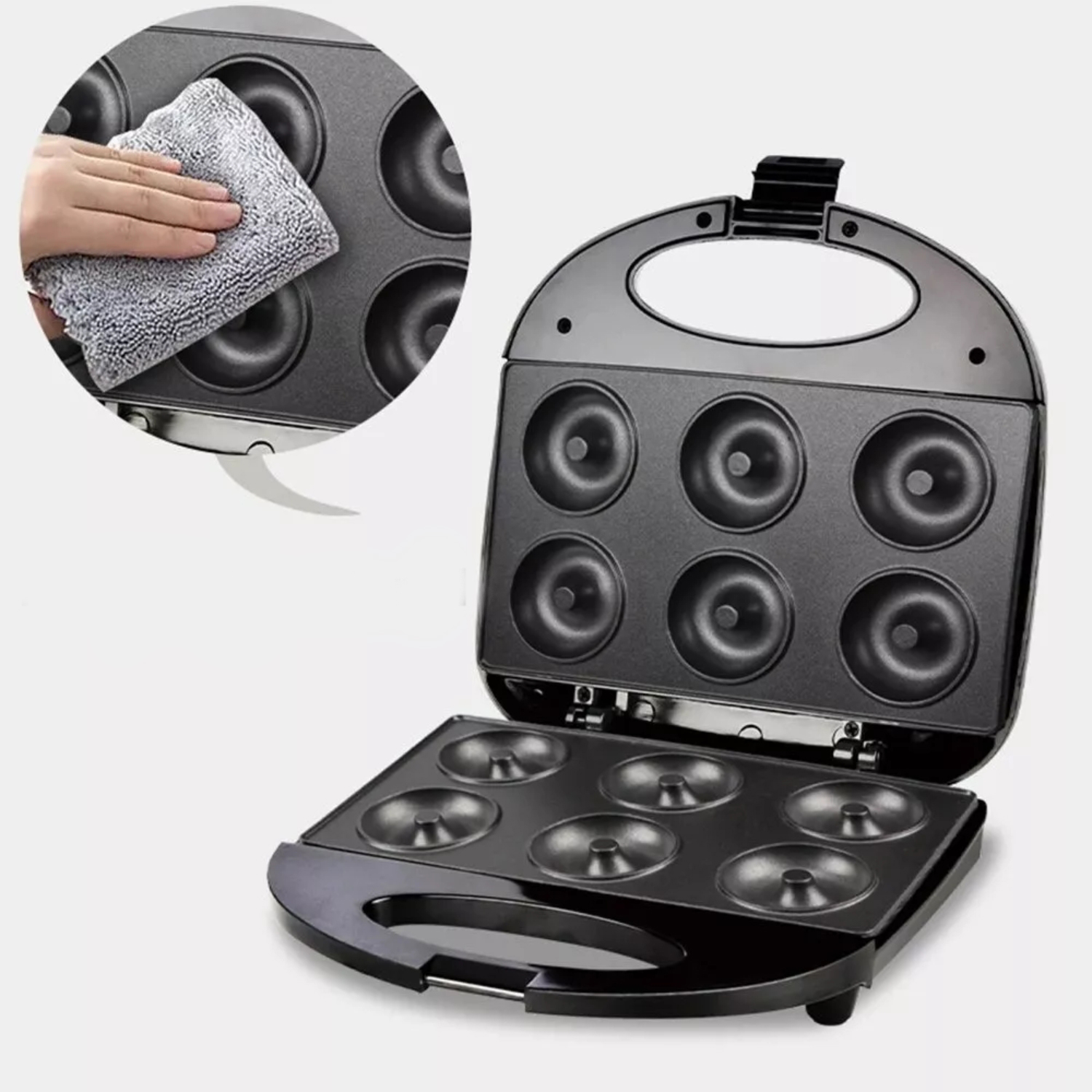 MÁQUINA 6 DONUTS IMPORTCLICK ROSQUILLAS ANTIADHERENTE NEGRO - 7