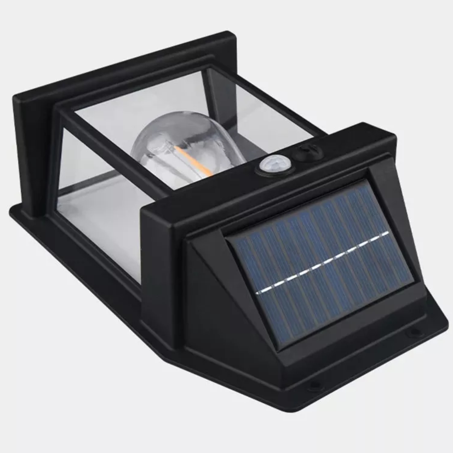 FAROL FOCO SOLAR PARED SENSOR MOVIMIENTO 3.2 V LUZ CÁLIDA NEGRO - 2