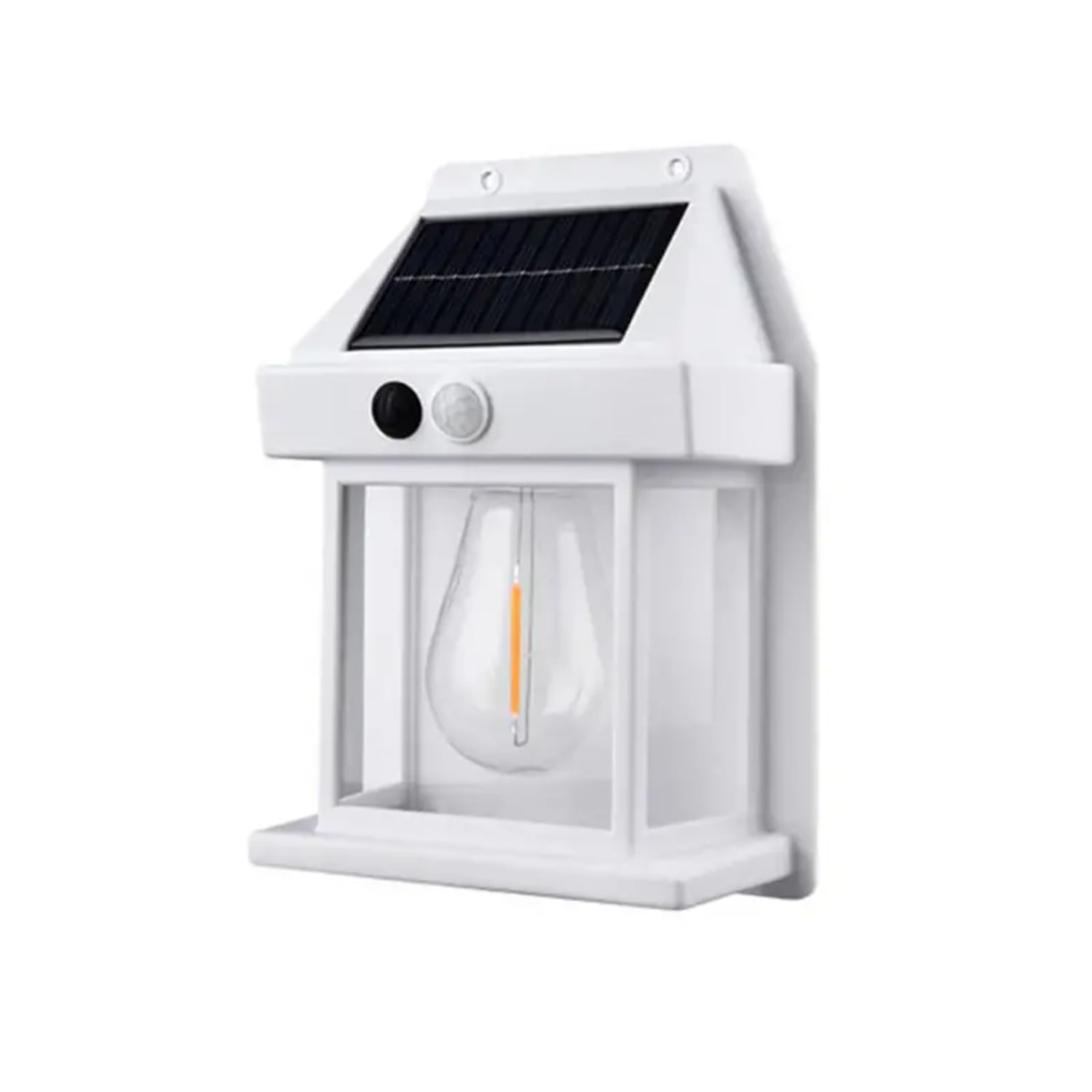 FAROL FOCO SOLAR PARED SENSOR MOVIMIENTO 3.2 V LUZ CÁLIDA BLANCO - 1