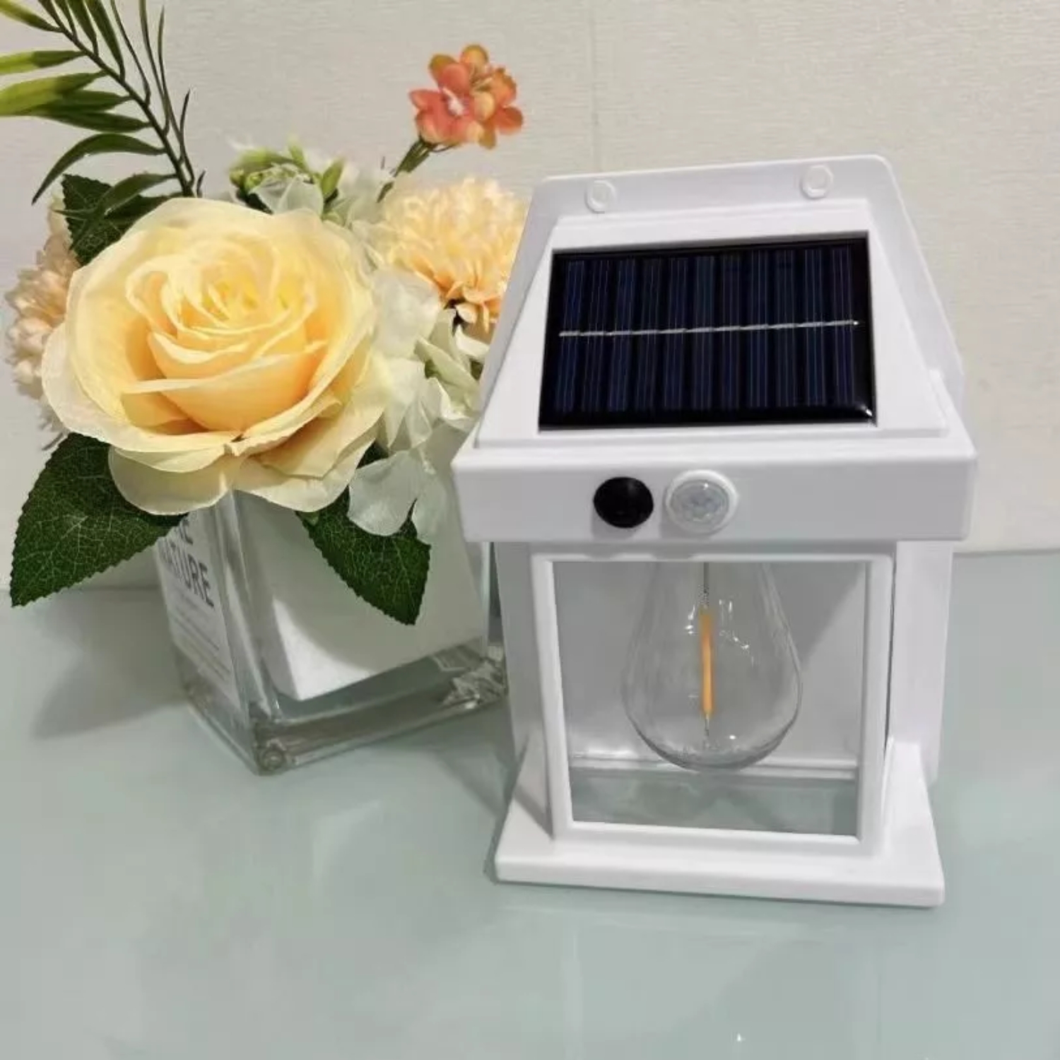 FAROL FOCO SOLAR PARED SENSOR MOVIMIENTO 3.2 V LUZ CÁLIDA BLANCO - 4