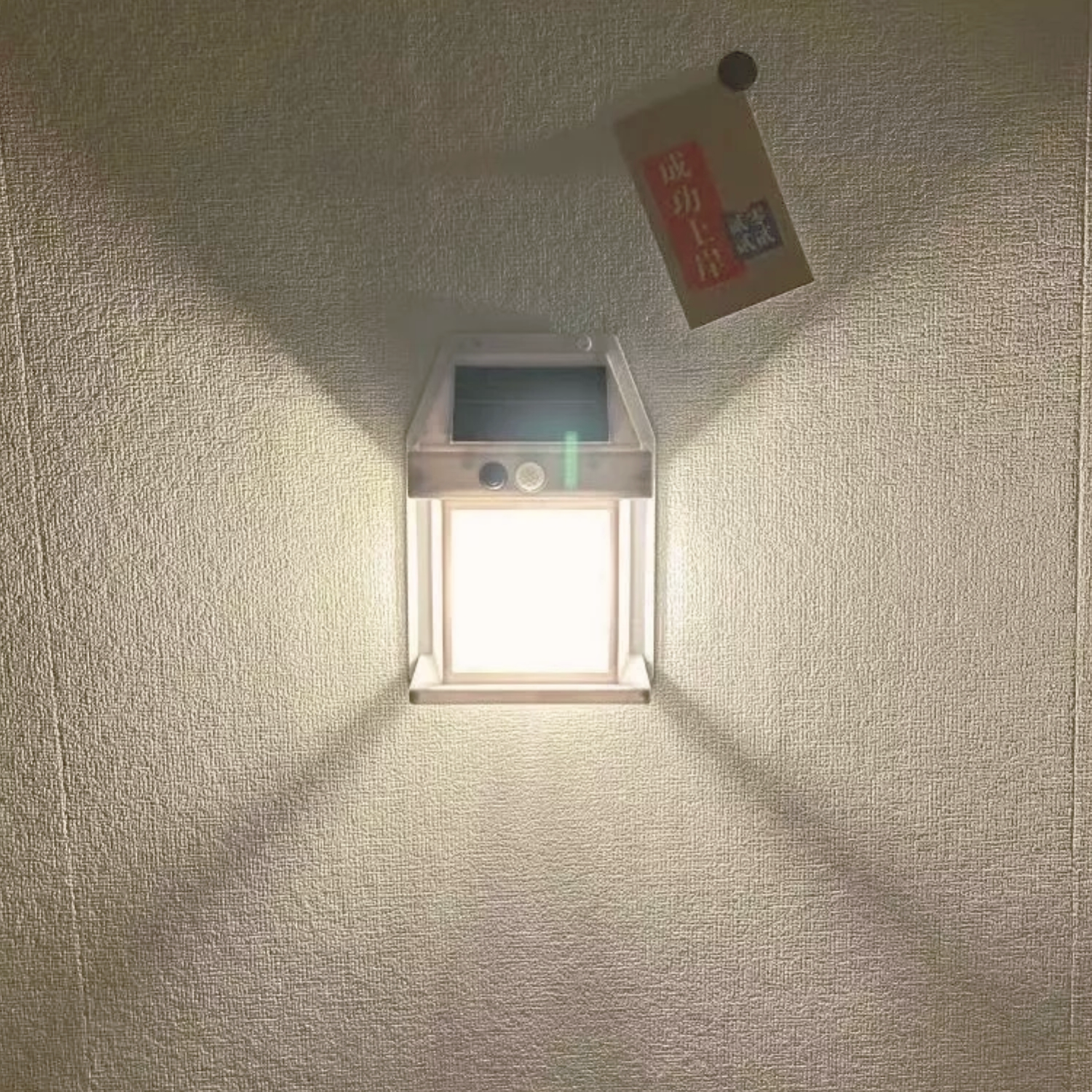 FAROL FOCO SOLAR PARED SENSOR MOVIMIENTO 3.2 V LUZ CÁLIDA BLANCO - 5