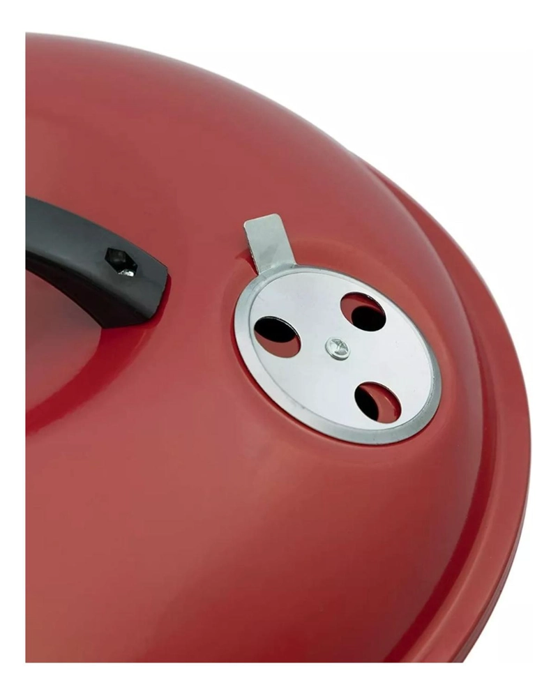 PARRILLA ASADO CARBON REDONDA 36 CM ROJA - 3