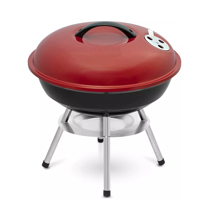 PARRILLA ASADO CARBON REDONDA 36 CM ROJA - 6