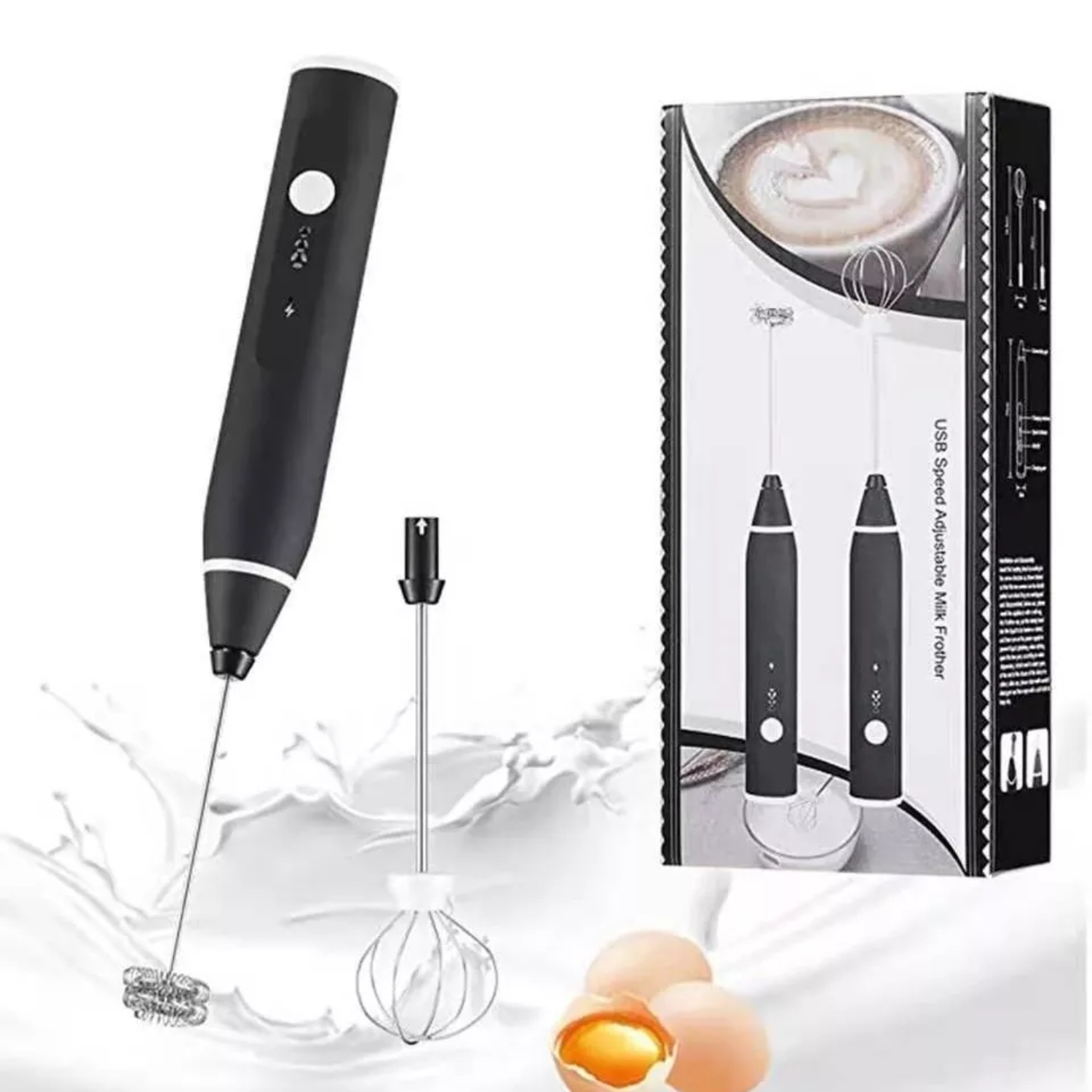 BATIDORA IMPORTCLICK MINI BATIDOR REVOLVEDOR CAFÉ ESPUMA LECHE RECARGABLE - 2