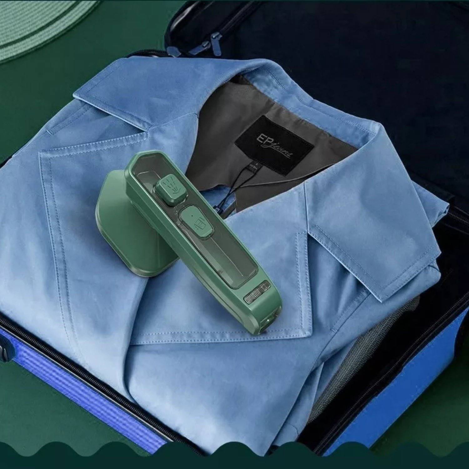 MINI PLANCHA VAPOR ELÉCTRICA PORTÁTIL VIAJE VERDE - 3