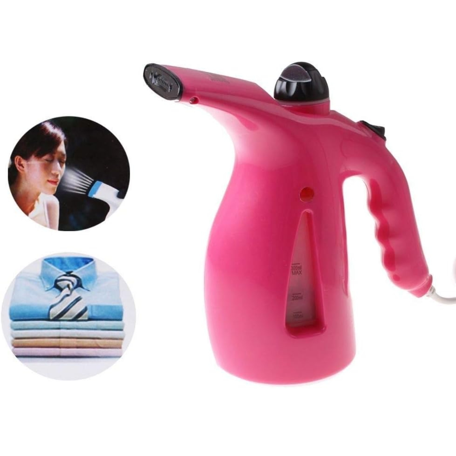 PLANCHA VAPOR VERTICAL ROPA 4 EN 1 VAPORIZADOR SAUNA FACIAL ROSADO - 5