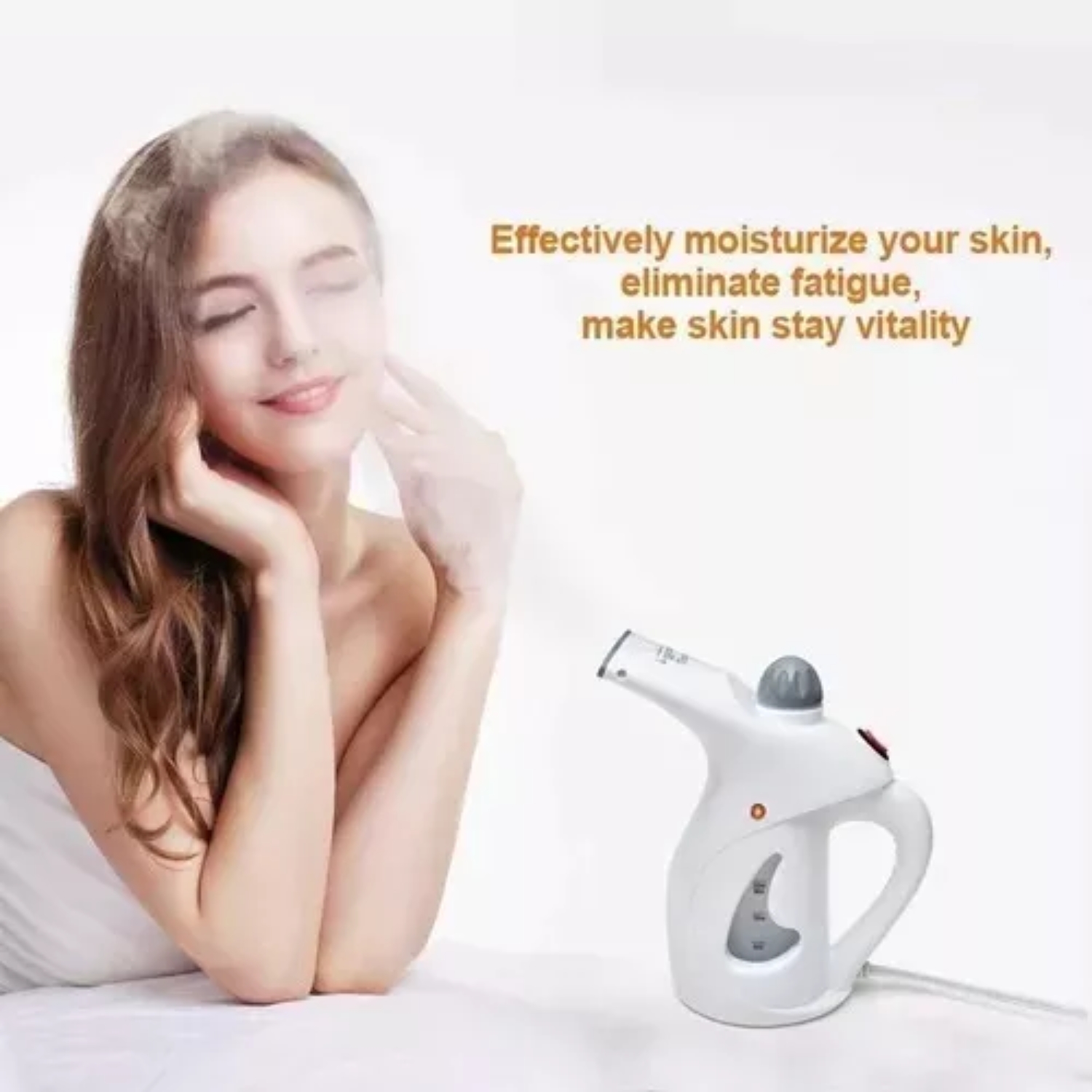PLANCHA VAPOR VERTICAL ROPA 4 EN 1 VAPORIZADOR SAUNA FACIAL BLANCA - 5