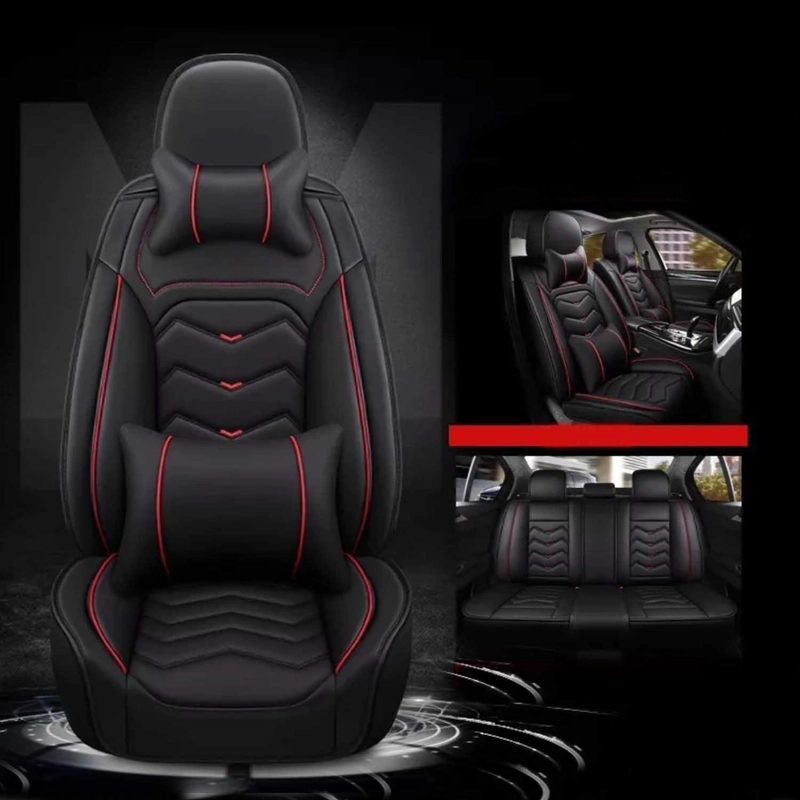 KIT IMPORTCLICK FUNDAS CUBRE ASIENTO ECO CUERO AUTO ALMOHADILLA LUXURY - 4