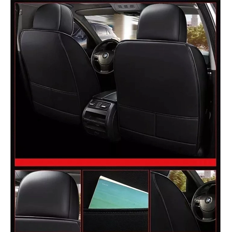 KIT IMPORTCLICK FUNDAS CUBRE ASIENTO ECO CUERO AUTO ALMOHADILLA LUXURY - 5