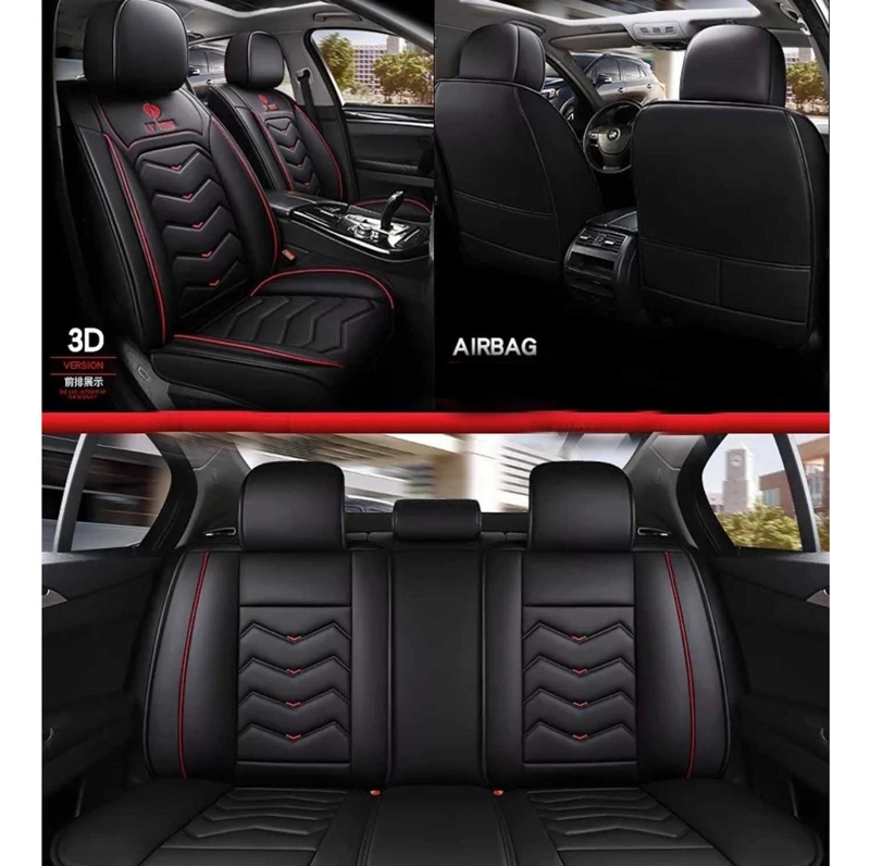 KIT IMPORTCLICK FUNDAS CUBRE ASIENTO ECO CUERO AUTO ALMOHADILLA LUXURY - 6