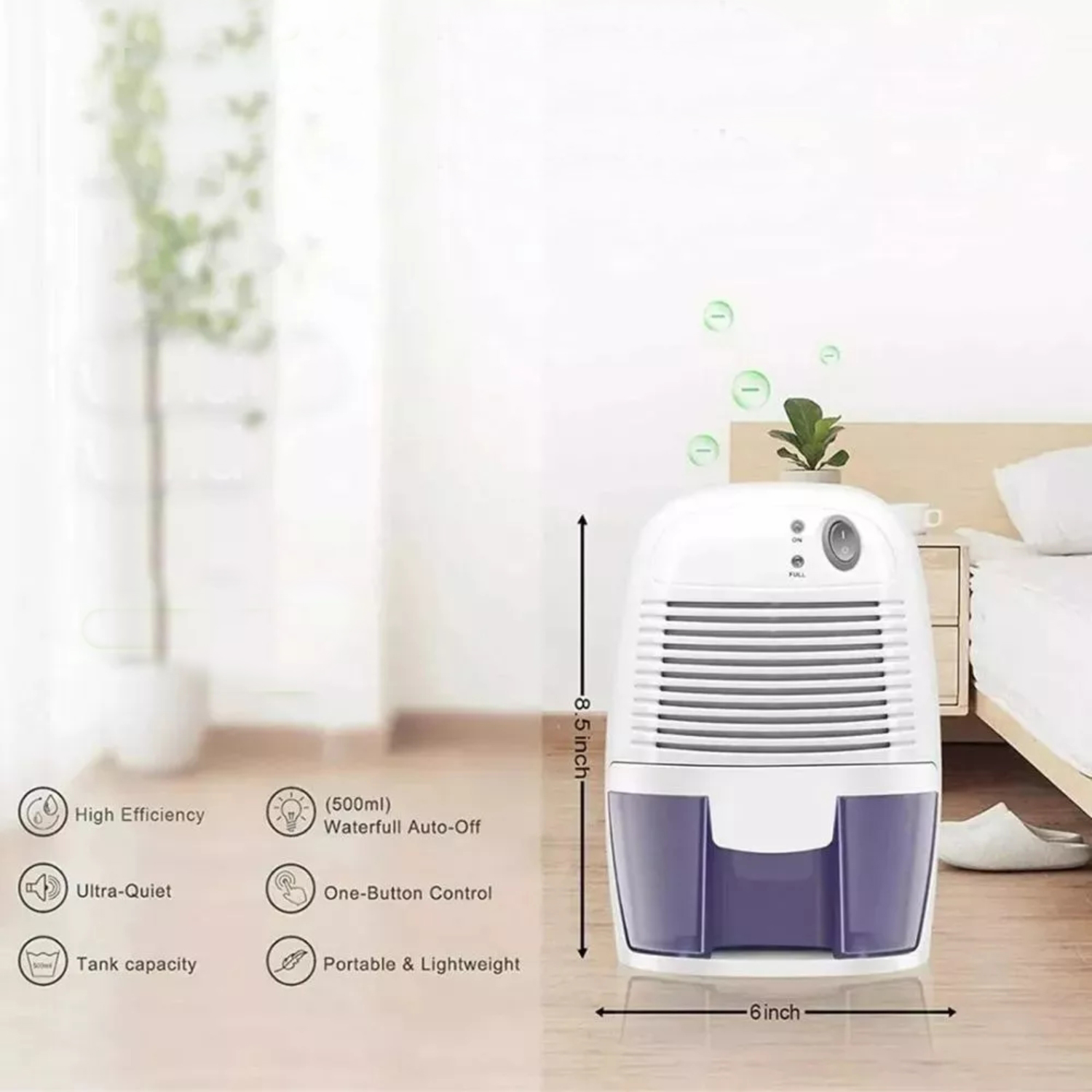 DESHUMIDIFICADOR AIRE IMPORTCLICK ELÉCTRICO 500 ML ELIMINA HUMEDAD - 3