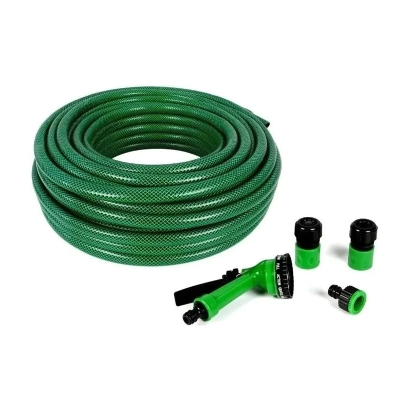 MANGUERA IMPORTCLICK REFORZADA 1/2 PULGADA ROLLO 20 M PISTOLA ACOPLES - 5