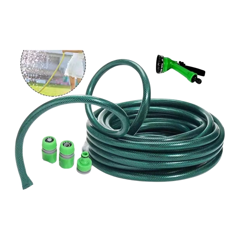 MANGUERA IMPORTCLICK REFORZADA 1/2 PULGADA ROLLO 20 M PISTOLA ACOPLES - 8