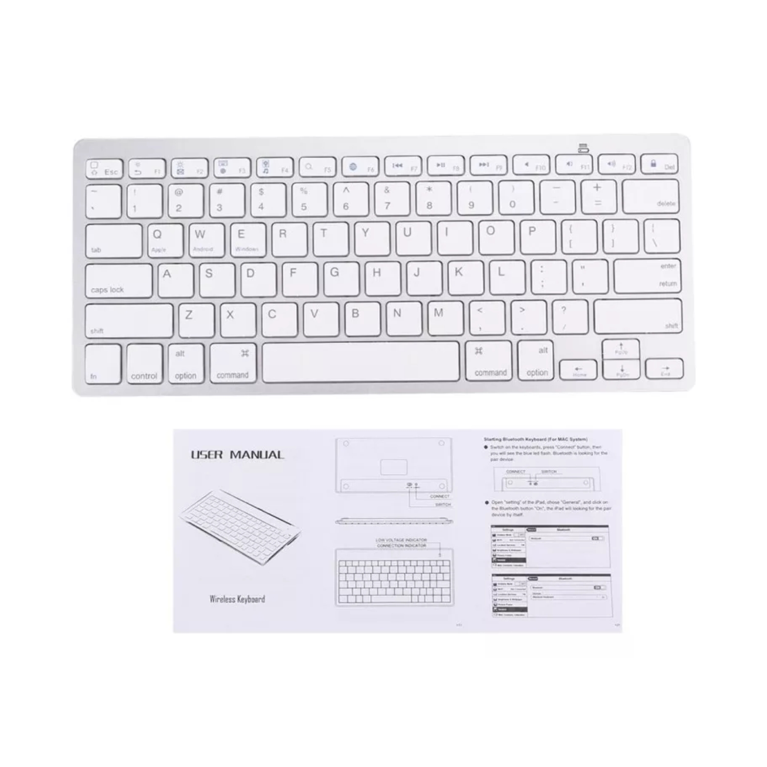 TECLADO UNIVERSAL INALÁMBRICO IMPORTCLICK BLUETOOTH PLATEADO - 3