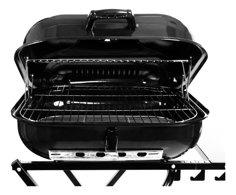 PARRILLA ASADO PLEGABLE CARBON TAPA RUEDAS - 2