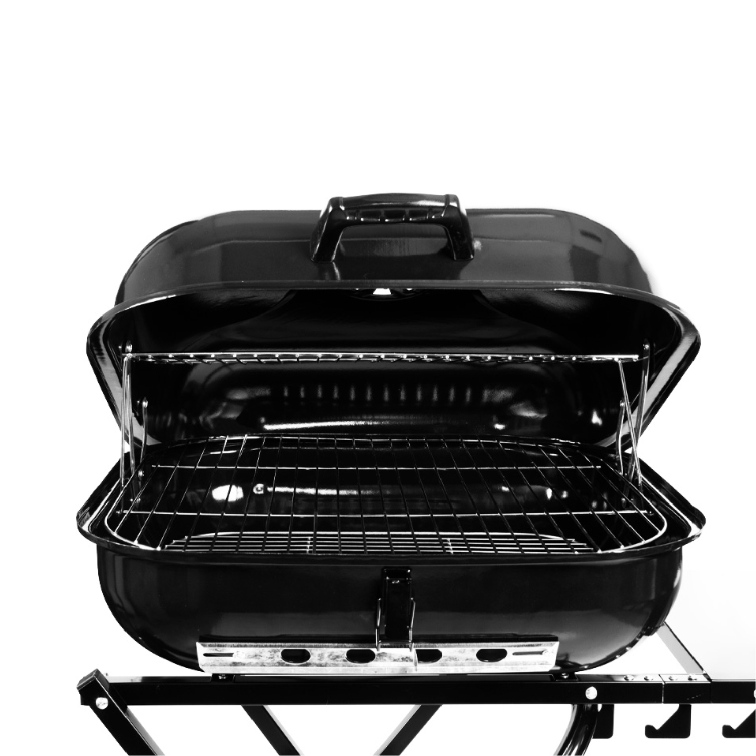 PARRILLA ASADO PLEGABLE CARBÓN TAPA RUEDAS - 2