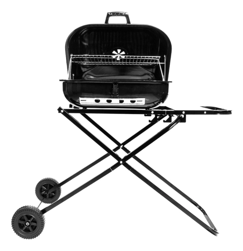PARRILLA ASADO PLEGABLE CARBON TAPA RUEDAS - 4