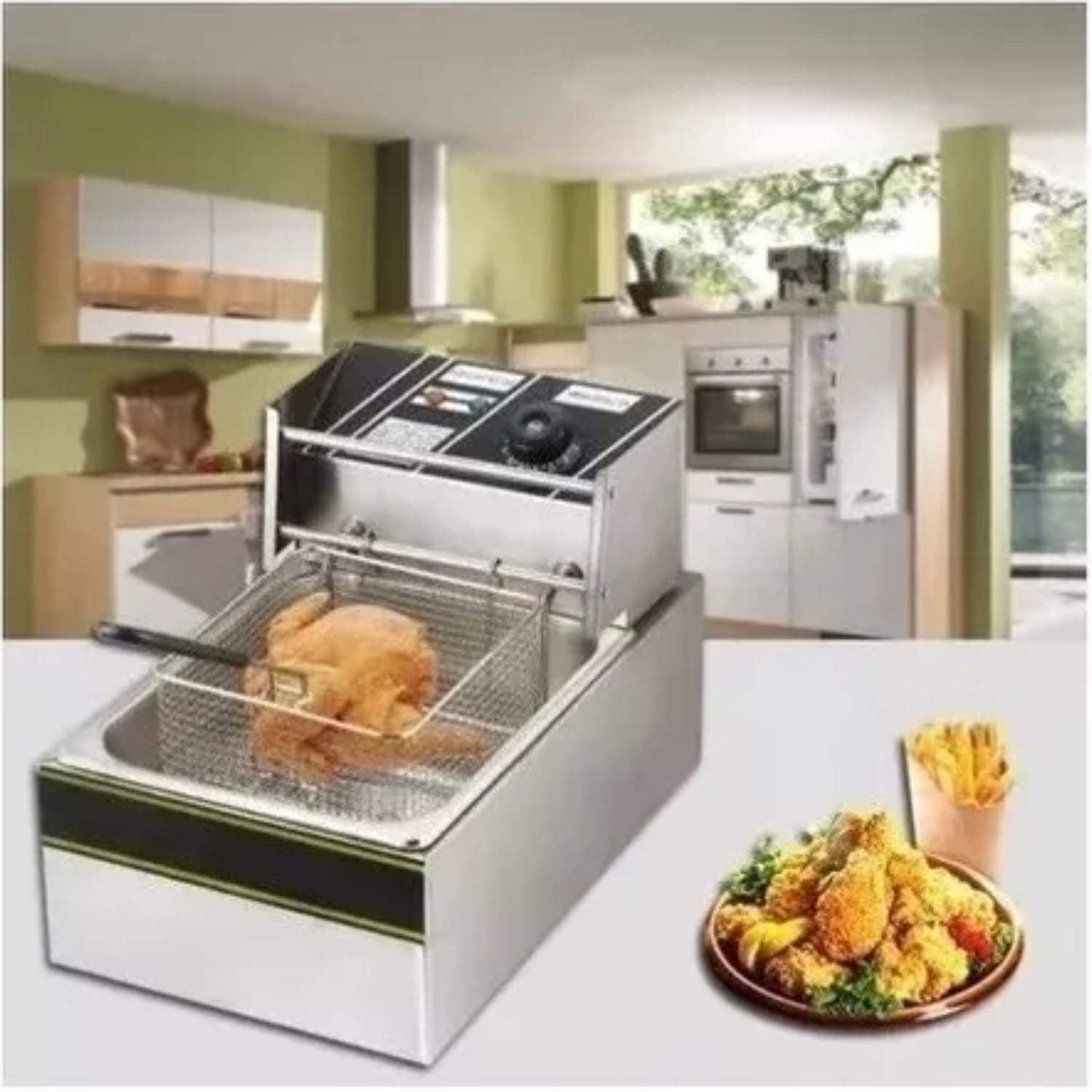 FREIDORA ELÉCTRICA DOBLE DEPOSITO 12 LT 2500 WATT + 2500 WATT - 5