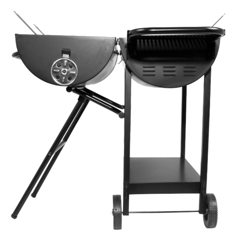 PARRILLA DOBLE CARBON REPISAS LATERALES TAPA - 3