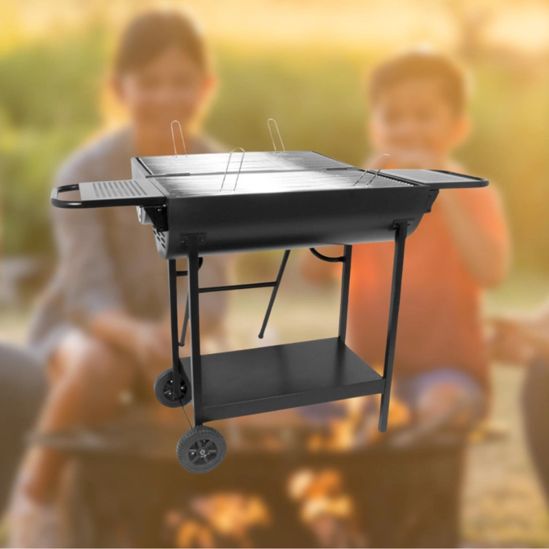 PARRILLA DOBLE CARBON REPISAS LATERALES TAPA - 6
