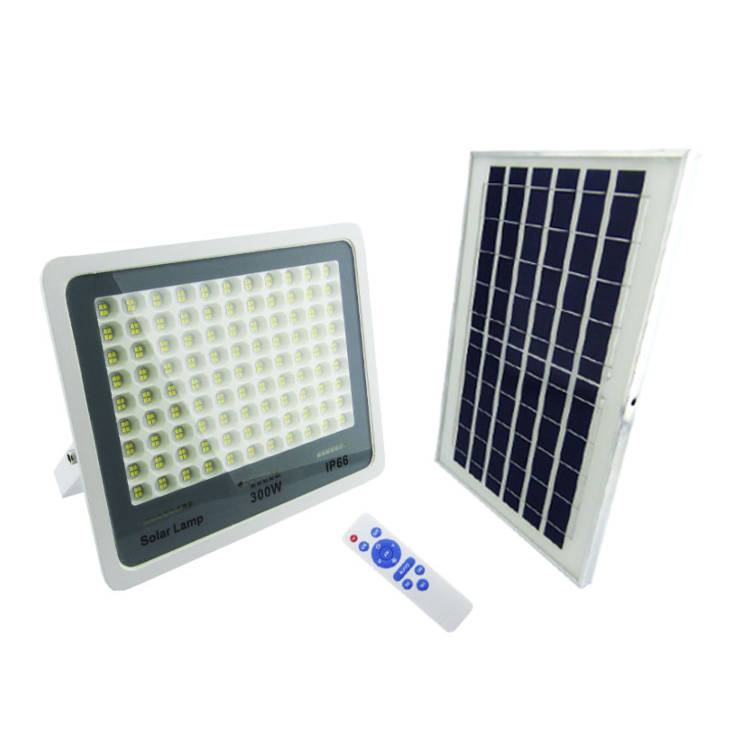 PROYECTOR SOLAR LED 300 WATT 396 LED CONTROL REMOTO METAL E INDICADOR CARGA - 1