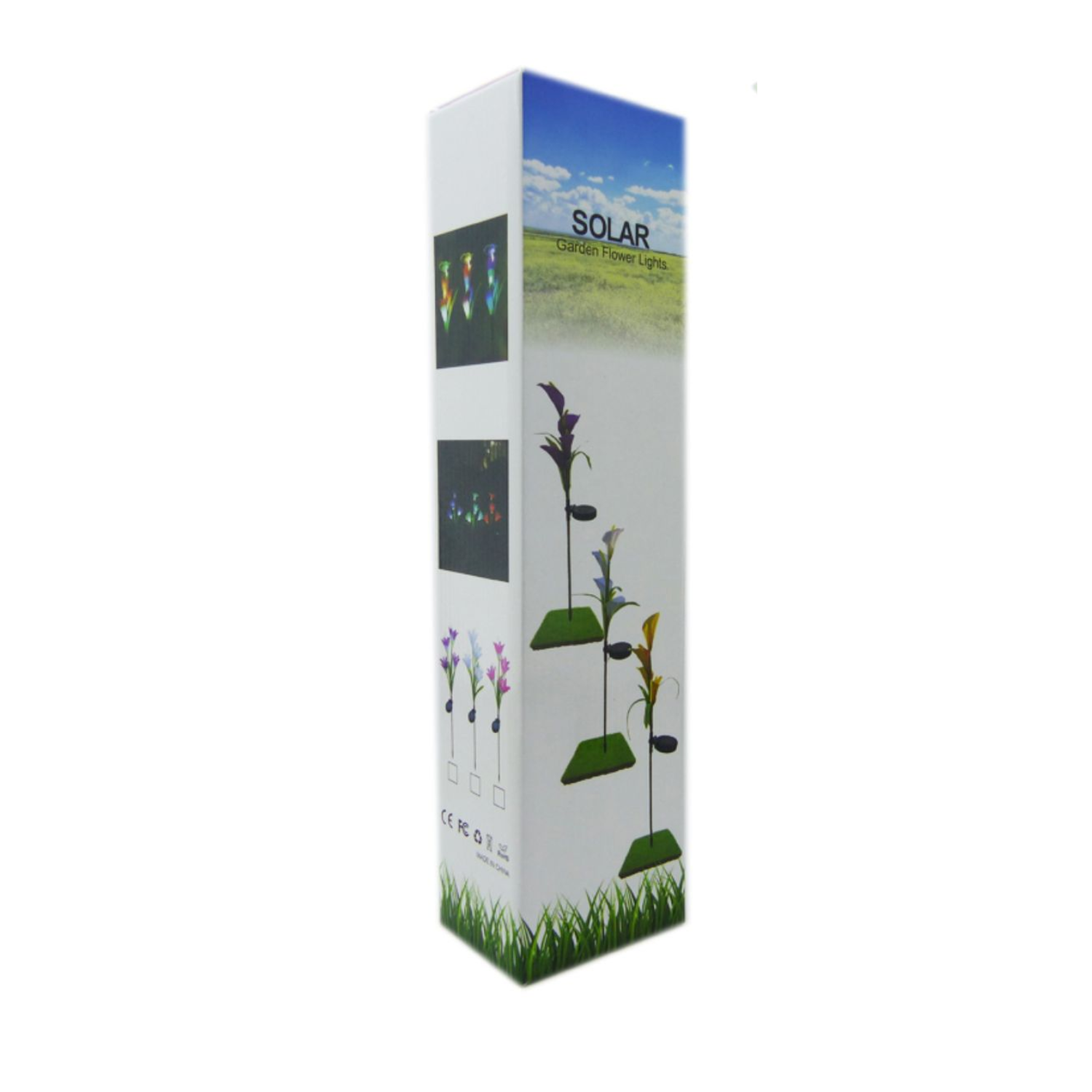 SET 2 FLOR FOCO SOLAR LED EXÓTICO 80 CM LUZ BLANCA - 4