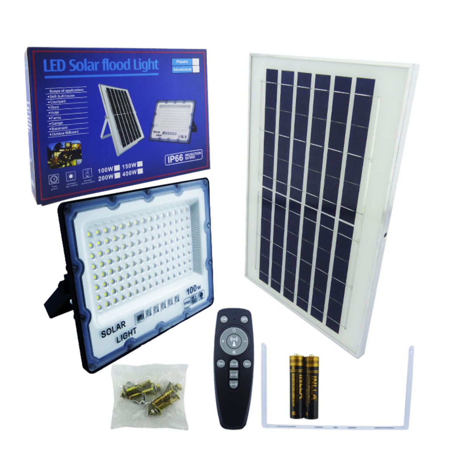 PROYECTOR IMPORTCLICK LED SOLAR 100 WATT PANEL SOLAR 120 LED CONTROL REMOTO - 3