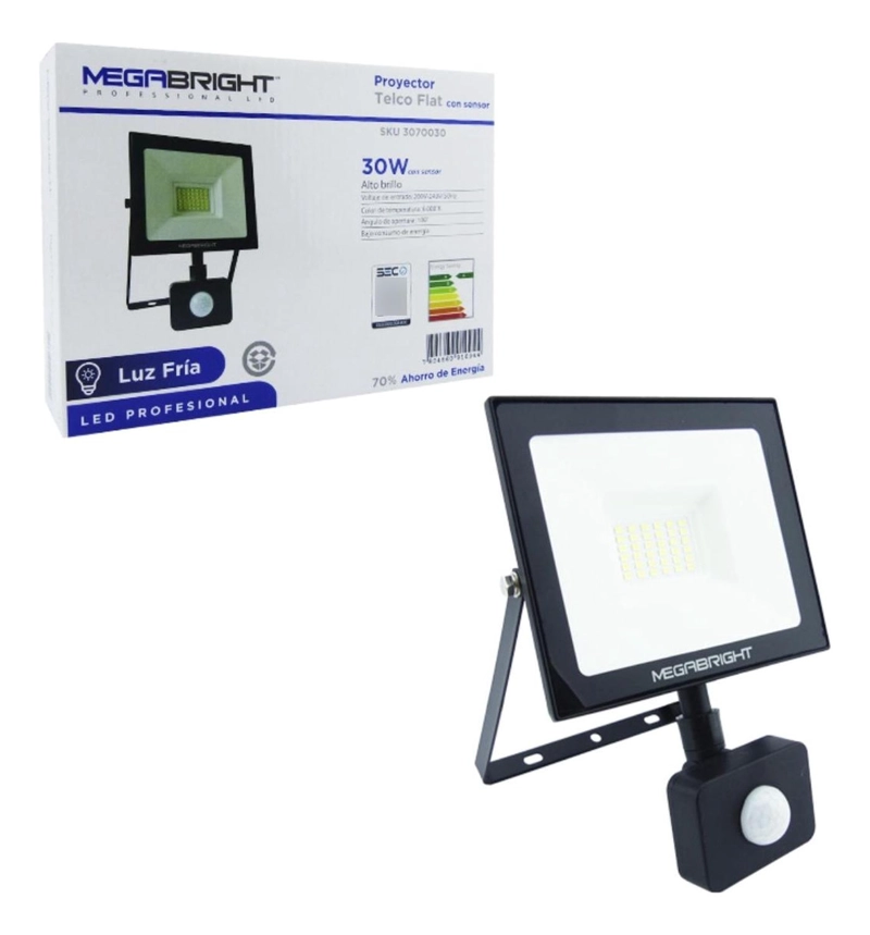 FOCO IMPORTCLICK LED HALÓGENO 30 WATT SENSOR MOVIMIENTO LUZ FRÍA CERTIFICADO - 3