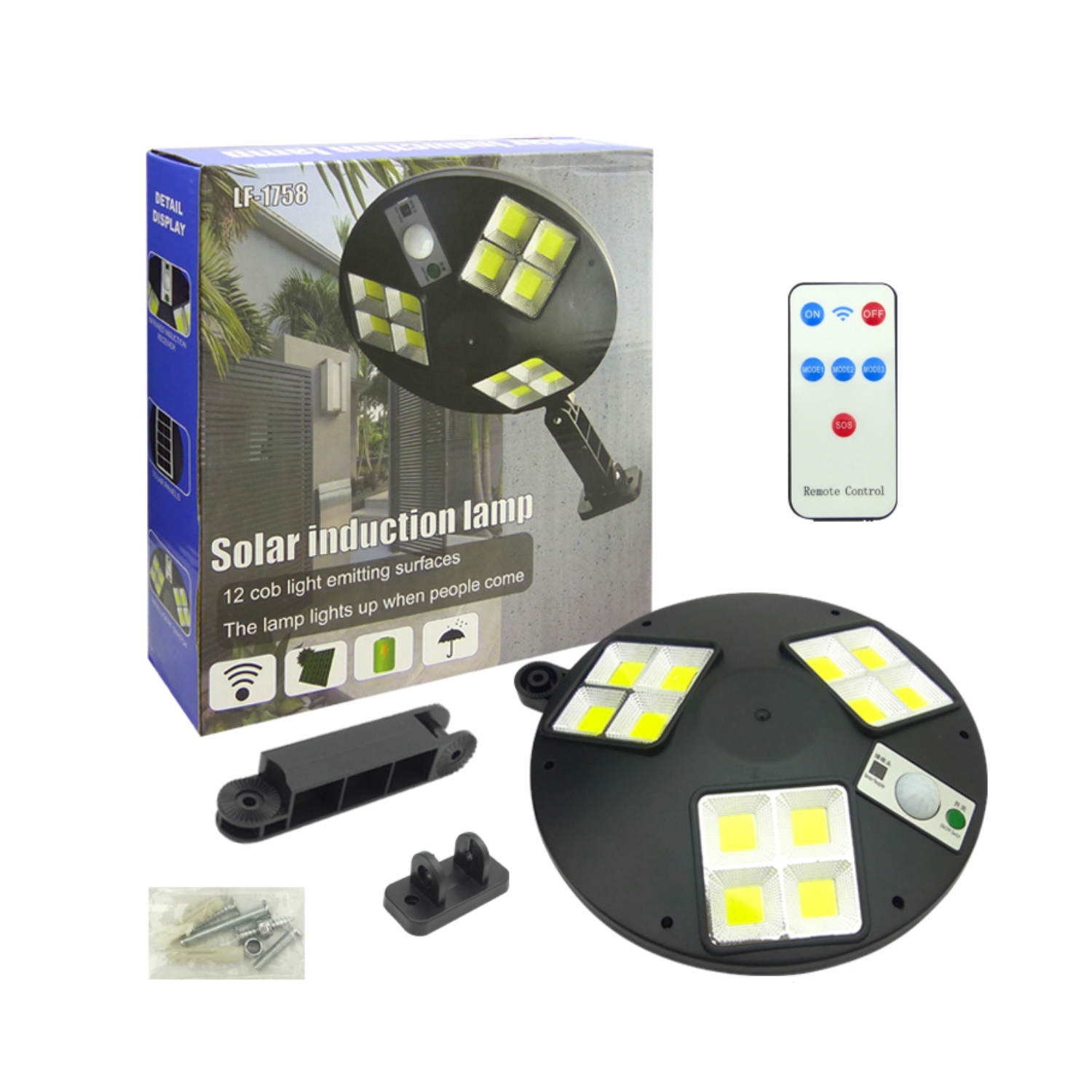 FAROL SOLAR 12 PLACAS COB LED SENSOR MOVIMIENTO - 3