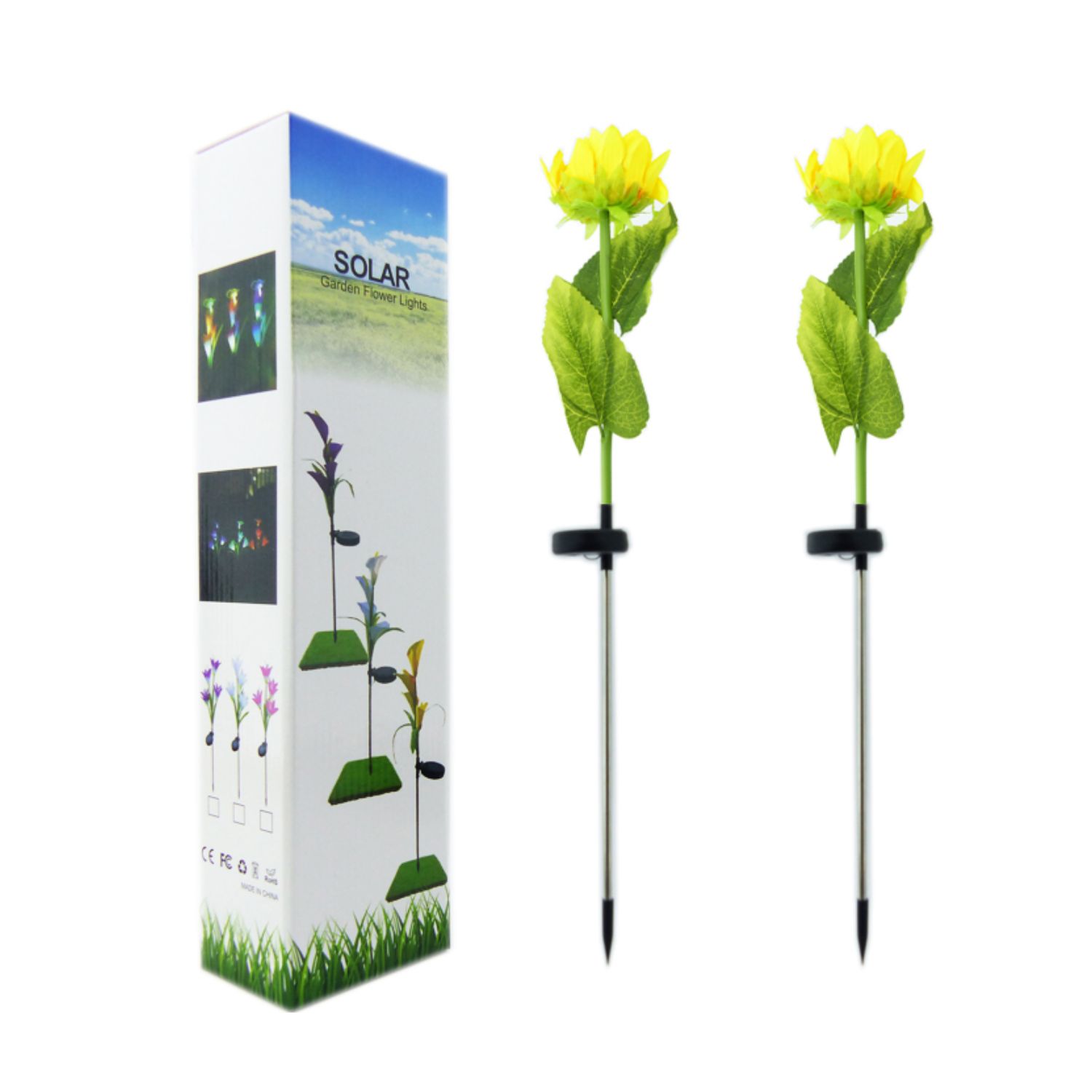 FLOR SOLAR LED MARAVILLA 80 CM LUZ CÁLIDA - 4