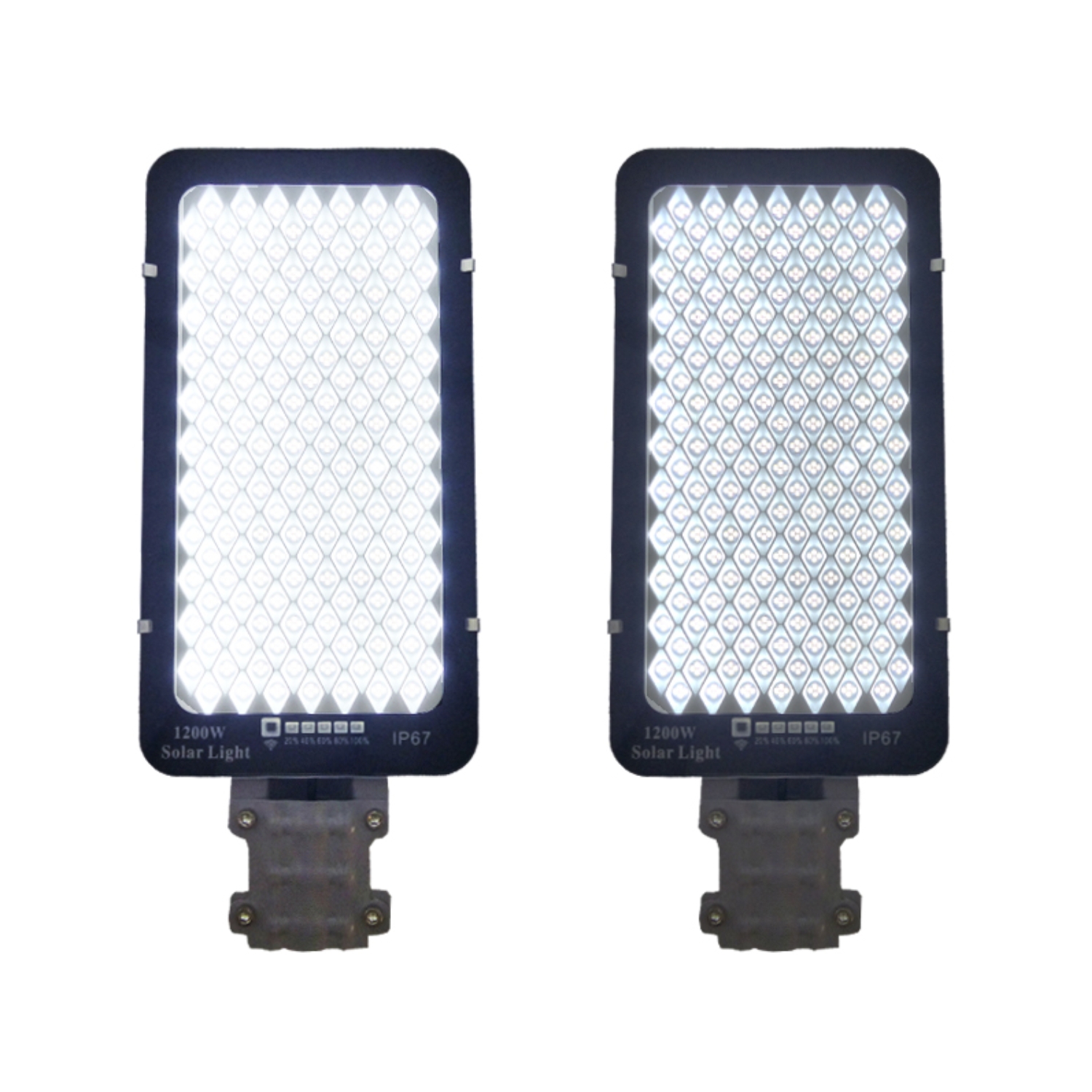 FOCO BRAZO SOLAR 1200 WATT 688 LED PLACA METALINDICADOR CARGA CONTROL REMOTO - 2