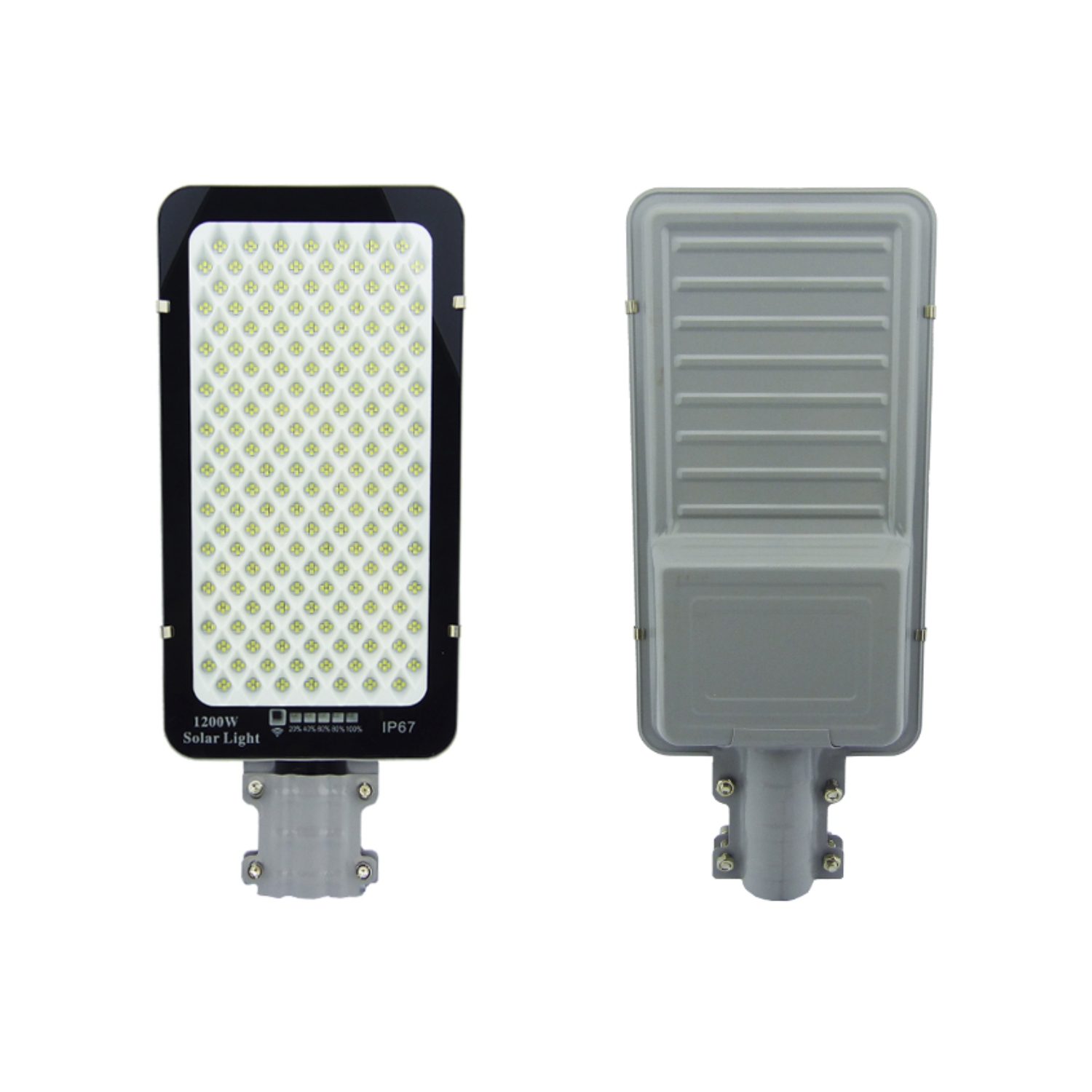FOCO BRAZO SOLAR 1200 WATT 688 LED PLACA METALINDICADOR CARGA CONTROL REMOTO - 3
