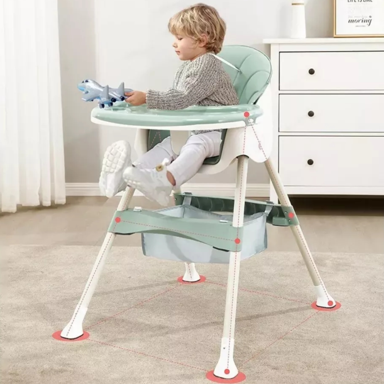 SILLA IMPORTCLICK COMER INFANTIL SEGURIDAD 2 EN 1 VERDE - 4