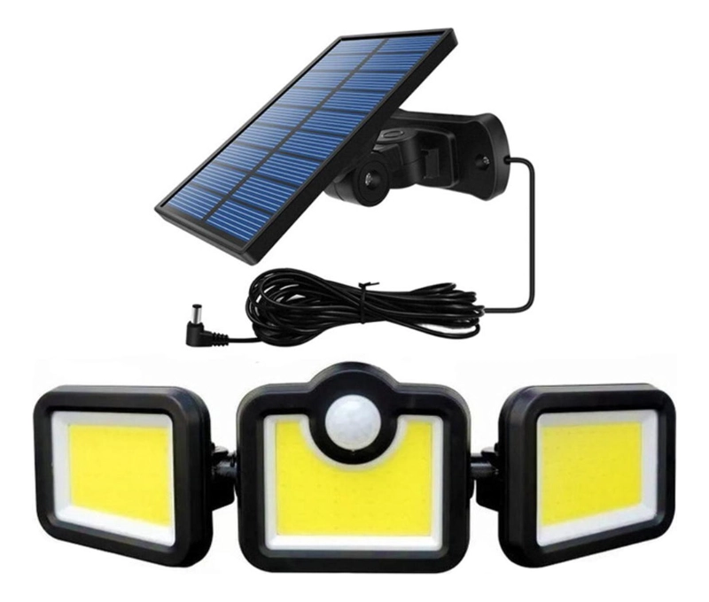 FOCO IMPORTCLICK SOLAR TRIPLE SENSOR MOVIMIENTO CONTROL REMOTO 171 COB LED HOG.799 - 1
