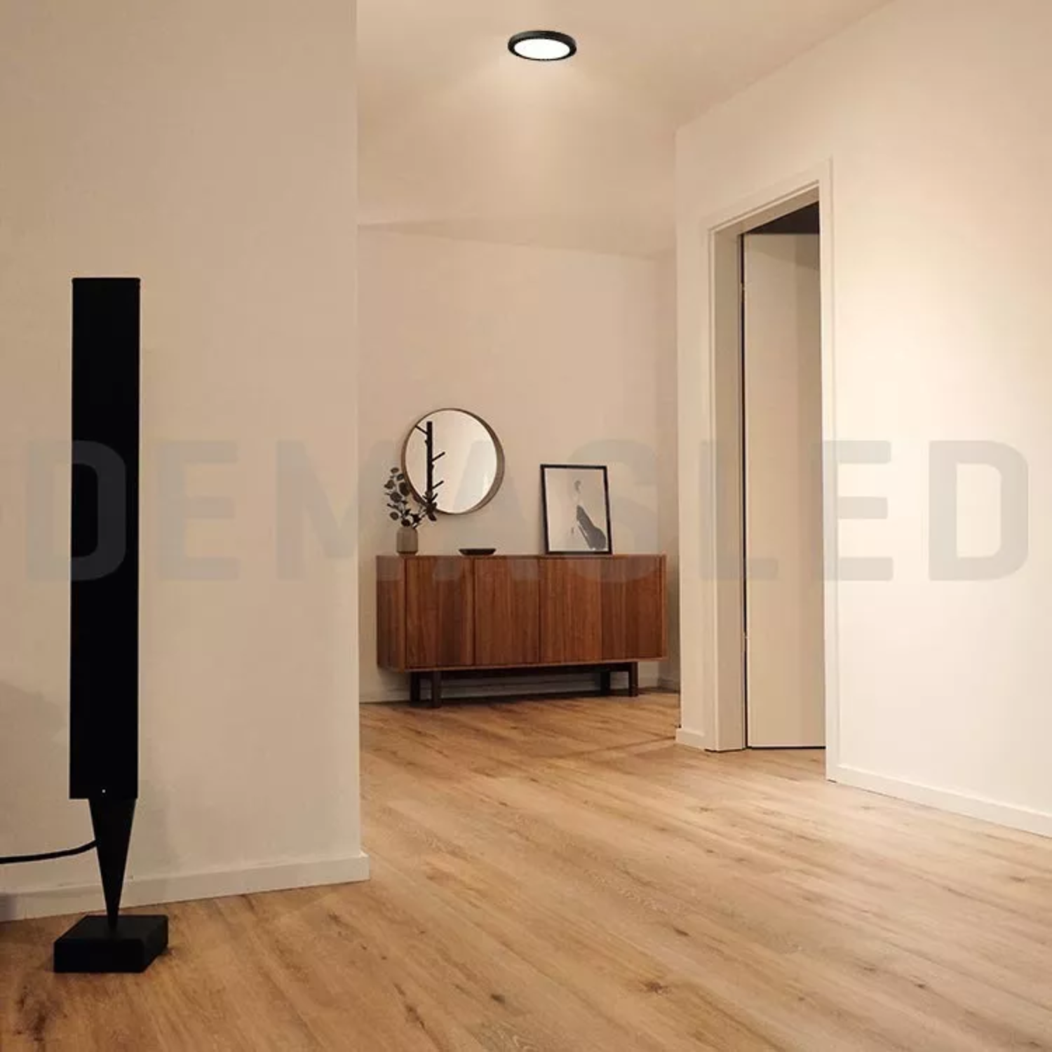 FOCO PANEL LED PLAFÓN SOBREPUESTO REDONDO LUZ CÁLIDA 220V 3000°K NEGRO 30 CM - 5