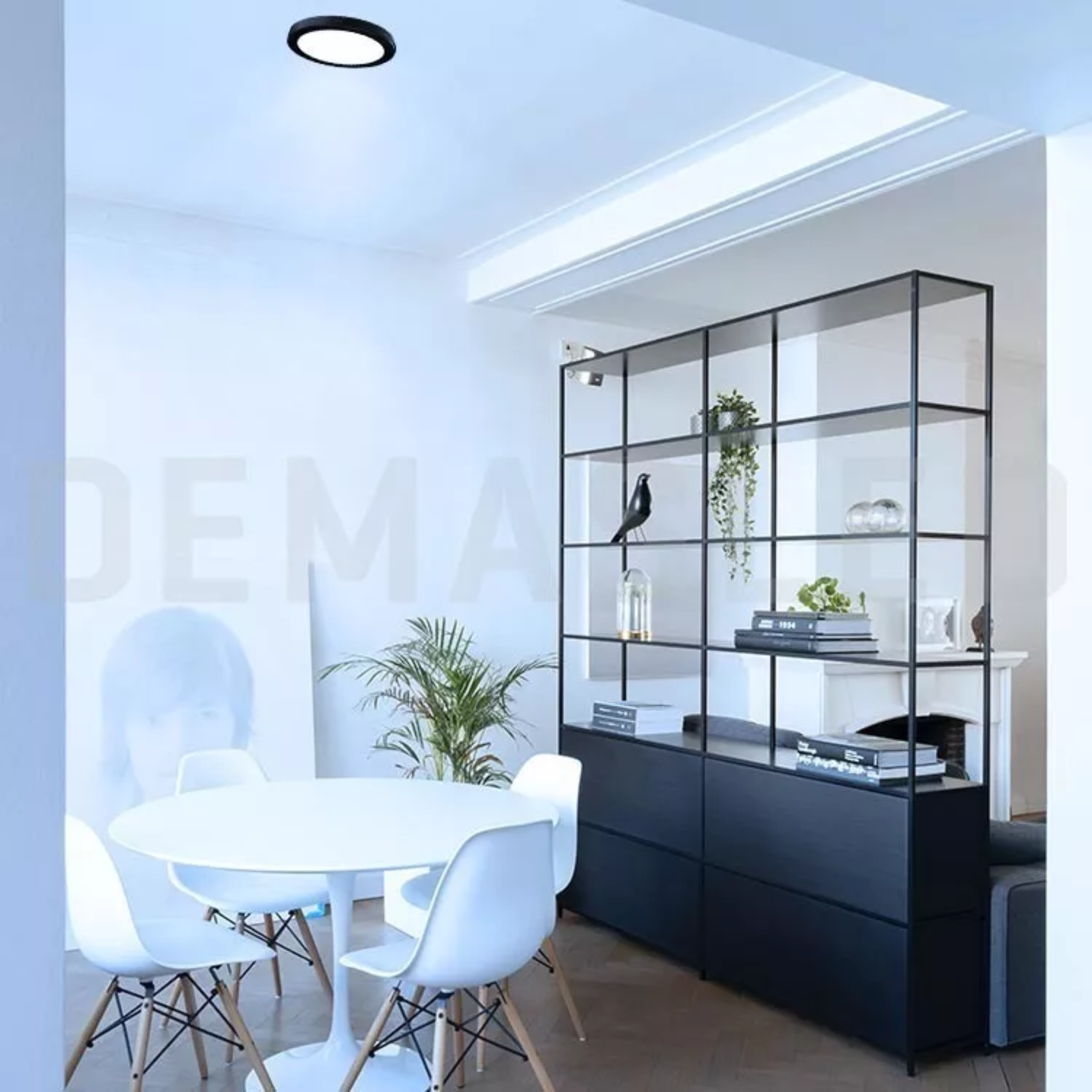 FOCO PANEL LED PLAFÓN SOBREPUESTO REDONDO LUZ FRÍA 220V 6000°K NEGRO 30 CM - 4