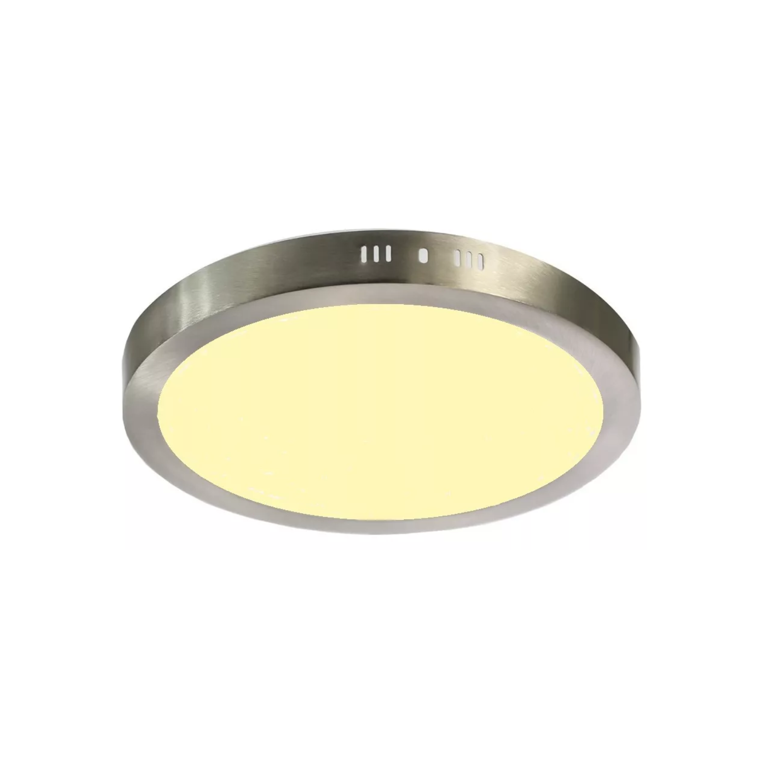 FOCO PANEL LED PLAFÓN SOBREPUESTO REDONDO LUZ CÁLIDA 220V 3000-3500°K NÍQUEL BLANCO 30 CM - 1